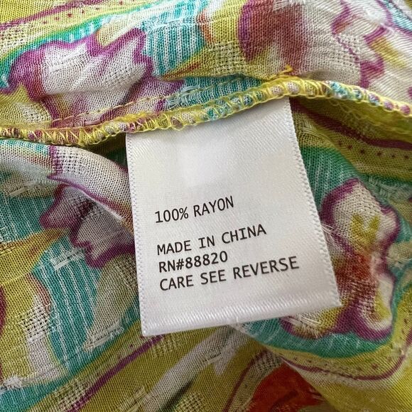 Haute Hippie multi floral blouse short sleeves and gather cuff size M boho - Picture 7 of 14